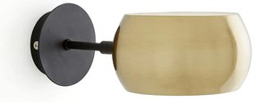 Wandlamp in zwart metaal en messing, Elori