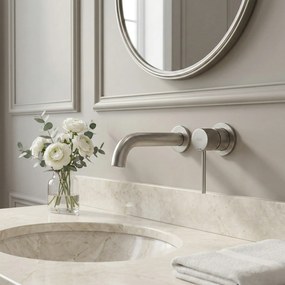 Inbouw wastafelkraan Rea Lungo Stripe Brush Nickel