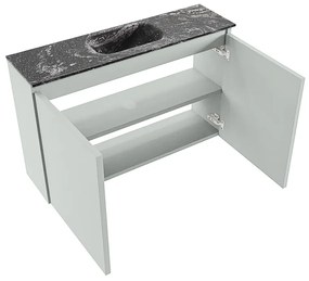 Mondiaz Ture DLux toiletmeubel 80cm greey met wastafel lava midden met kraangat