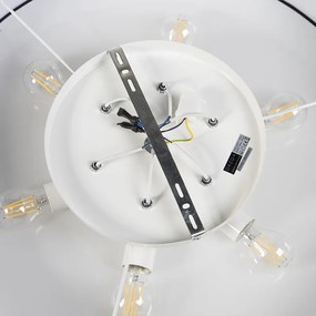 Landelijke plafondlamp zwart 70 cm - Drum