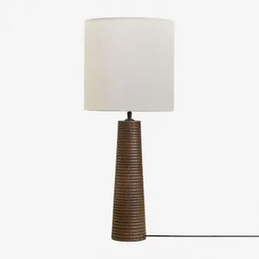 Malva Mangohouten Tafellamp ↑40 Cm & Wit Ø30 Cm - ↑30 Cm Arlina - Sklum