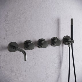 Saniclear Plus Stripes Pro inbouw badkraan met 20cm uitloop verouderd ijzer - gunmetal
