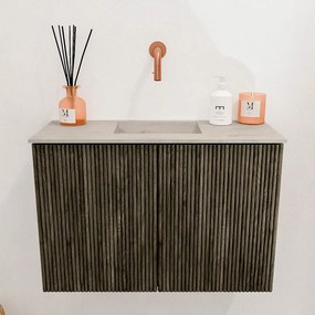 Mondiaz Joya DLux 60cm toiletmeubel shadow met wastafel faye midden zonder kraangat opalo