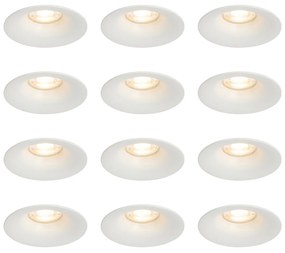 Set van 12 inbouwspots wit GU10 50mm - Gijs Modern GU10 rond Binnenverlichting Lamp