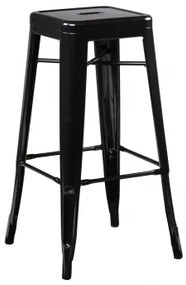 Stapelaar Hoge Kruk In Staal Lix Zwart & ↑75 Cm - Sklum