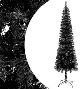 vidaXL Kerstboom met LED's smal 210 cm zwart