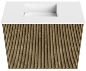 Mondiaz Joya 50cm toiletmeubel dusk met wastafel faye links zonder kraangat talc