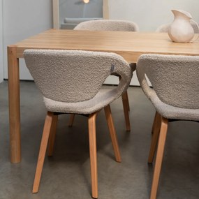 Zuiver Flexback Design Eetkamerstoel Hout Beige Boucle