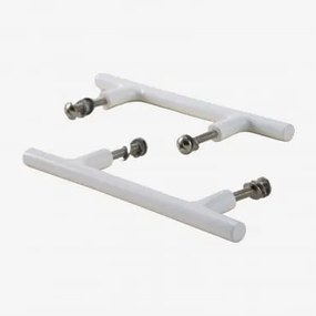[*]set Van 2 Handgrepen 14 Cm In Ijzer Daneriel Helder Wit - Sklum
