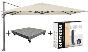 Challenger T1 premium zweefparasol 400x300 cm champagne parasolvoet 120kg en hoes