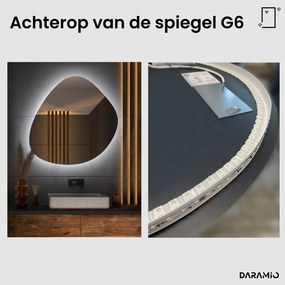 Kiezelvormige spiegel met LED-verlichting G6