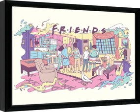 Ingelijste poster Friends 30 Years - Watercolour
