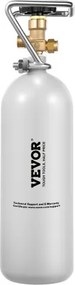 VEVOR CO2-tank (2 kg) CO2-fles van gelegeerd staal, CO2-luchttank met grijze spuitcoating, DIN477-ventiel, handvat en instelbare druk, TÜV-goedgekeurde gascilinder voor het tappen van tapbier