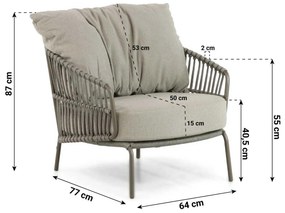 4 Seasons Outdoor Capalbio Lounge Tuinstoel Aluminium/rope Taupe