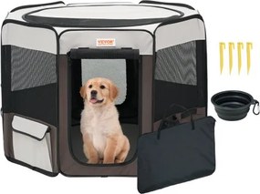 VEVOR Puppy Playpen Opvouwbaar 914 x 914 x 584 mm Puppy Run Dieren Playpen 13 x 5 cm Opvouwbare Voerbak Hondenren 600D Oxford Stof Hondenren Vrijlopende Omheining voor Kleine en Middelgrote Huisdieren