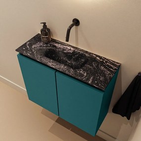 Mondiaz Ture DLux toiletmeubel 60cm smag met wastafel lava midden zonder kraangat