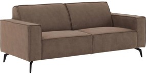 Goossens Hoekbank Hercules bruin, microvezel, 2,5-zits, modern design