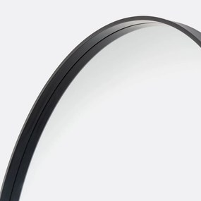 Zwarte ronde spiegelØ120 cm, Alaria