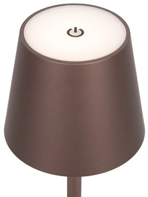 Set van 2 buiten tafellampen brons incl. LED en dimmer oplaadbaar - Janet Design IP44 Buitenverlichting Lamp