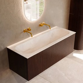 Mondiaz Kurve-dlux 120cm badmeubel ruby met 1 lade en wastafel big large midden zonder kraangat ostra