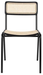 Zuiver Jort Retro Stoel Met Rotan Zwart