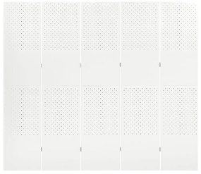 vidaXL Kamerscherm met 5 panelen 200x180 cm staal wit