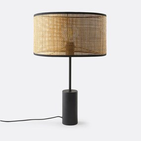 Tafellamp van metaal en rotan, Cara