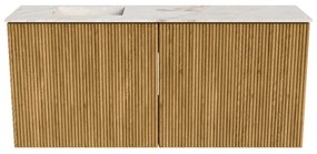Mondiaz Joya DLux 90cm toiletmeubel oak met wastafel faye links 1 kraangat frappe