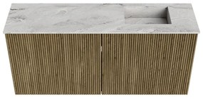 Mondiaz Joya DLux 90cm toiletmeubel dusk met wastafel faye rechts 1 kraangat glace