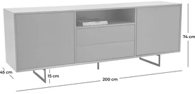 Goossens Basic Dressoir Vienna, 2 deuren 2 laden met 1 open vak