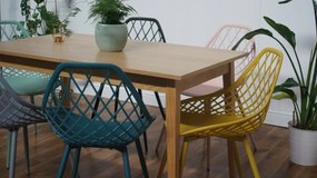 LUGO stoel grijs - modern, opengewerkt, voor keuken / tuin / café