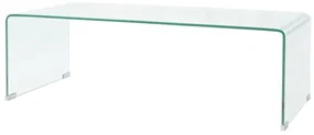 vidaXL Salontafel 98x45x30 cm gehard glas transparant