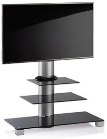 TV meubel standaard Amalo mini verrijdbaar. zilver/zwart