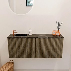 Mondiaz Joya DLux 100cm toiletmeubel dusk met wastafel faye links 1 kraangat lava