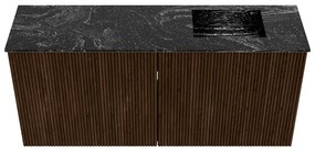 Mondiaz Joya DLux 90cm toiletmeubel walnut met wastafel faye rechts 1 kraangat lava