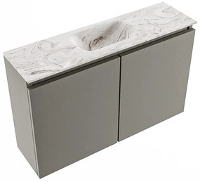 Mondiaz Ture DLux toiletmeubel 80cm smoke met wastafel glace midden met kraangat