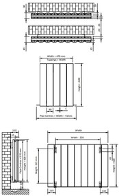 Eastbrook Guardia radiator 45x60cm aluminium 800W grijs mat