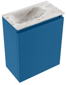 Mondiaz Ture DLux toiletmeubel 40cm jeans met wastafel glace links zonder kraangat