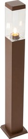 Smart buitenlamp paal roestbruin 80 cm incl. Wifi P45 - Malios