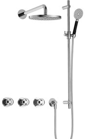 Hotbath Cobber IBSW70 Regendoucheset inbouw - 38.5cm wandarm - 20cm ronde hoofddouche - 3 standen handdouche - glijstang - chroom IBSW70CR17