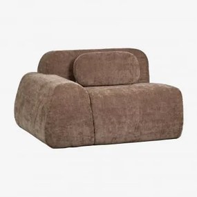 Linker Hoekmodule Met Armleuning Voor Modulaire Bank In Chenille, Vacuüm Verpakt Merida Chenille Karamelbruin - Sklum