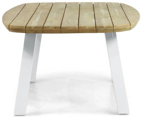 Dining Tuintafel rechthoekig 240 x 100 cm Aluminium/Teak Wit Falcon/Glasgow