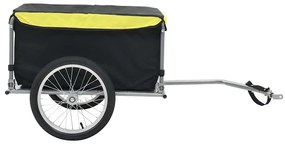 vidaXL Fietstrailer 65 kg zwart en geel