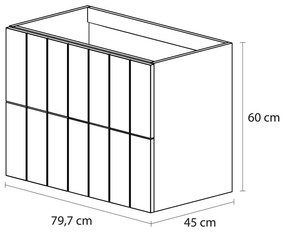 Tiger Maryport onderkast 80cm mat zwart