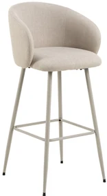 CLARA Beige (Basel 24 stof)/beige frame - GESTOFFEERDE BARSTOEL VOOR KEUKEN/WOONKAMER/RESTAURANT