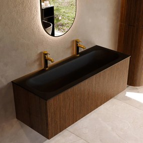 Mondiaz Kurve 120cm badmeubel dusk met 1 lade en wastafel big large midden 2 kraangaten urban