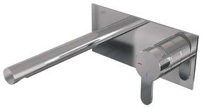 Brauer Chrome Edition Wastafelmengkraan inbouw - rechte uitloop links - hendel plat smal - afdekplaat - model D 1 - chroom 5-CE-004-S4