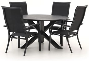 + 15% kassakorting | Diningset Bellagio | 4 personen sintered stone | Tuinset stapelbaar | 5-delig | Kees Smit Tuinmeubelen