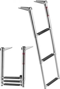 VEVOR Uitschuifbare bootladder, zwemtrap met 3 treden en antislip pedaal, drijvende dekladder met een draagvermogen van 272 kg voor toegang tot de achterzijde van de boot, telescopische ladder gemaakt van 304 roestvrij staal voor boten, steigers, pontons