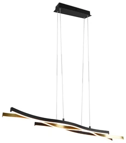 Eettafel / Eetkamer Design hanglamp zwart met goud incl. LED dimbaar - Blaze Design Binnenverlichting Lamp